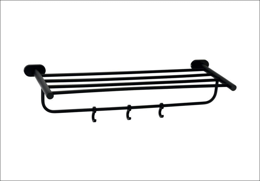 DB101-DOVE BLACK TOWEL RACK 24"