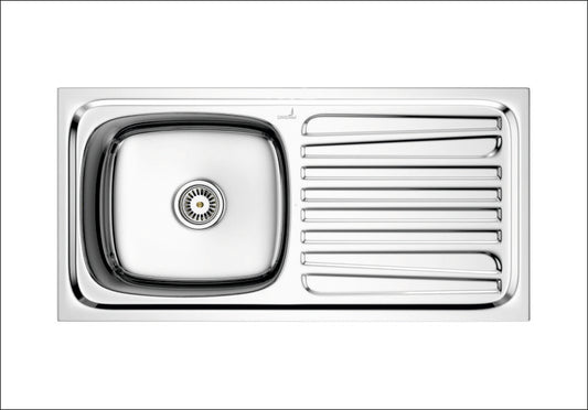 KH37-SS SINK 37"X18"X8" WITH DRAIN BOARD