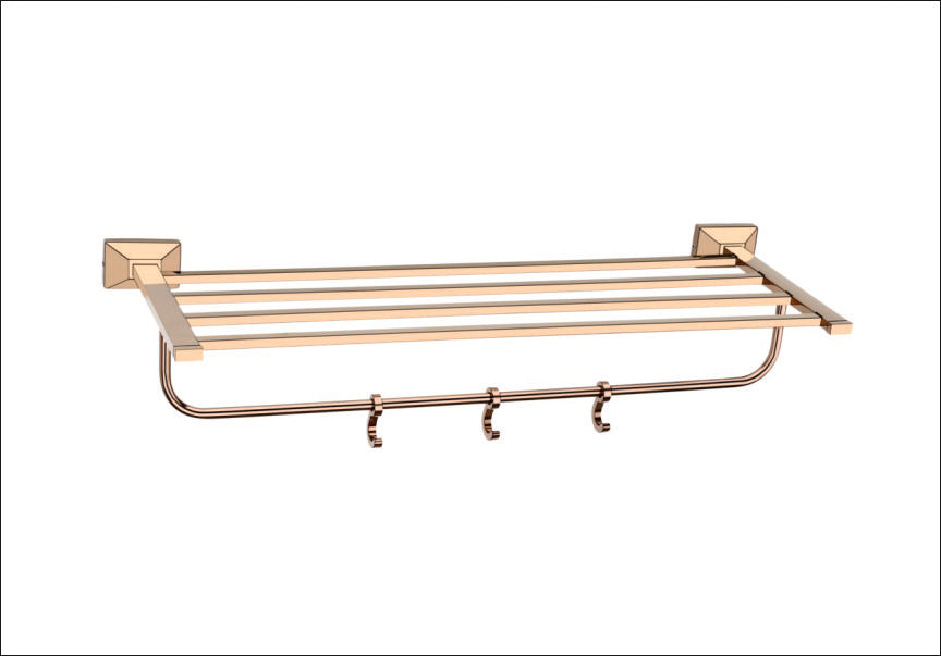 RR101-RICH ROSE GOLD TOWEL RACK 24"