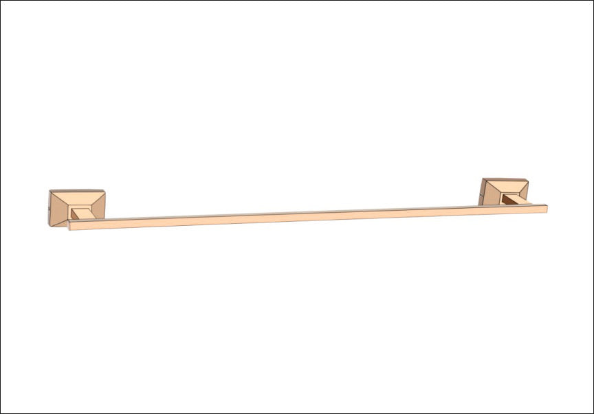 RR102-RICH ROSE GOLD TOWEL ROD 24"